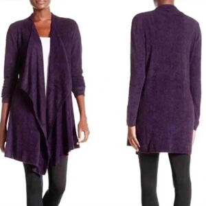Barefoot Dream Open Cardigan Sweater Purple CozyChic Lite Calypso Size S/M